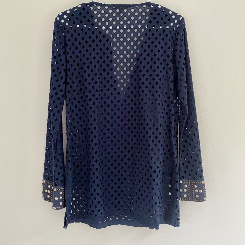 Boston Proper Navy Blue Broderie Anglaise Tunic - Picture 5 of 5